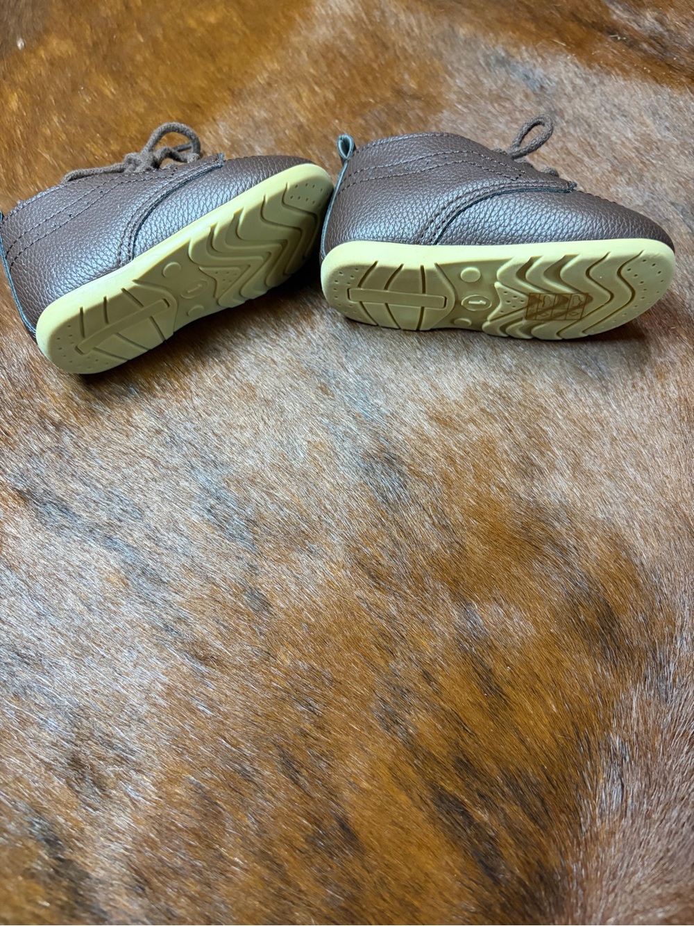 Brown Leather Lace-Up Kids Shoes - Picture 3 of 4